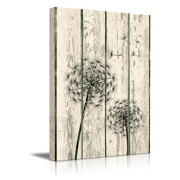 12"x18" Canvas Prints Artistic Abstract Dandelion on Vintage Wood Background 12"x18" Canvas Prints Artistic Abstract Dandelion on Vintage Wood Background